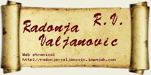 Radonja Valjanović vizit kartica